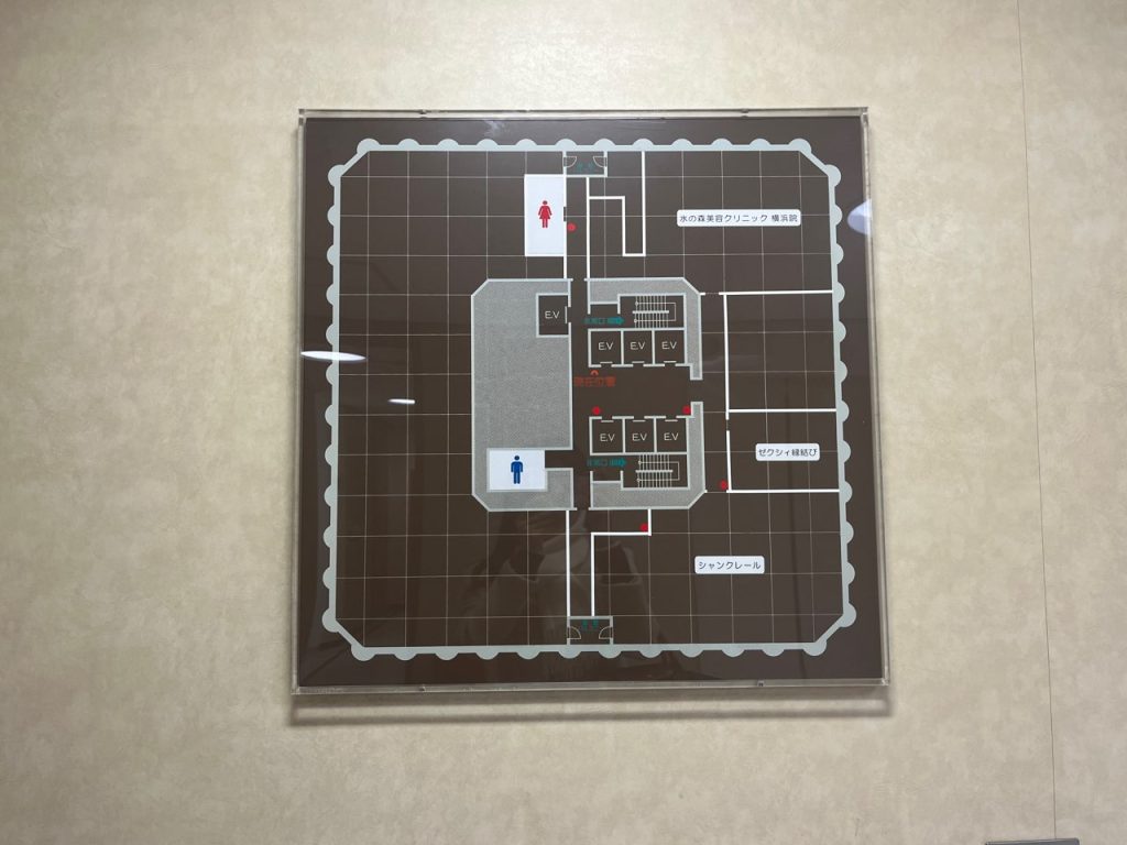 横浜天理ビル13階のフロアマップ。水の森美容クリニック横浜院の場所を確認できます